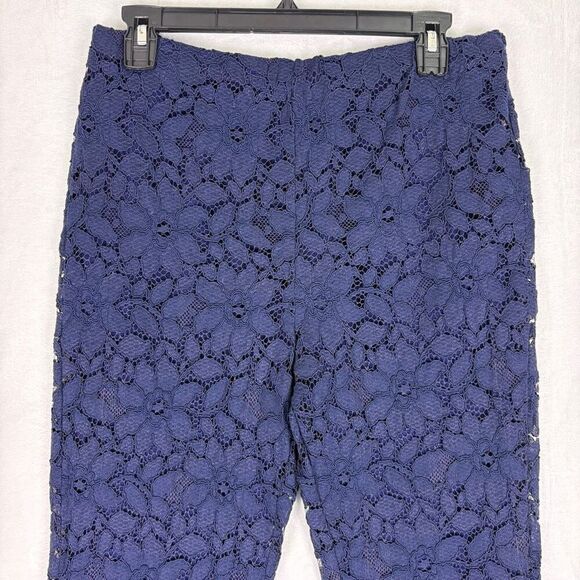 Free People Blue Eyelet Floral Pull On Bootcut Pants Size Medium - Picture 2 of 11